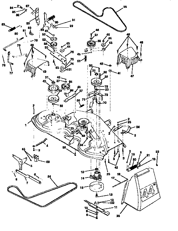 Craftsman 917251472 mower deck diagram