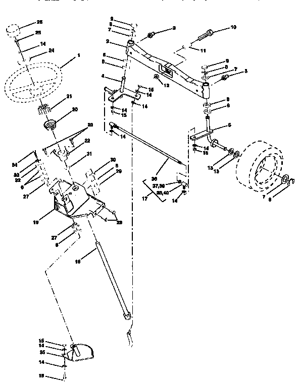 Craftsman 917251482 steering assembly diagram