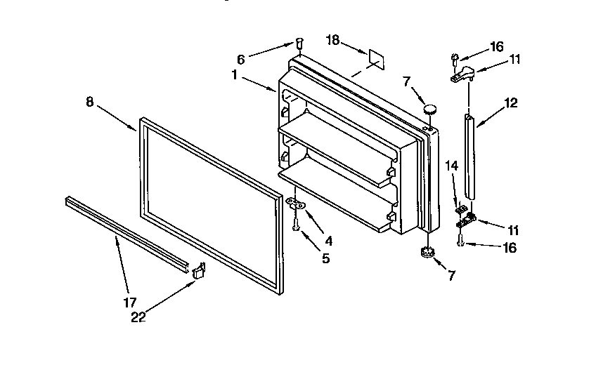 Kenmore 1069650323 freezer door diagram