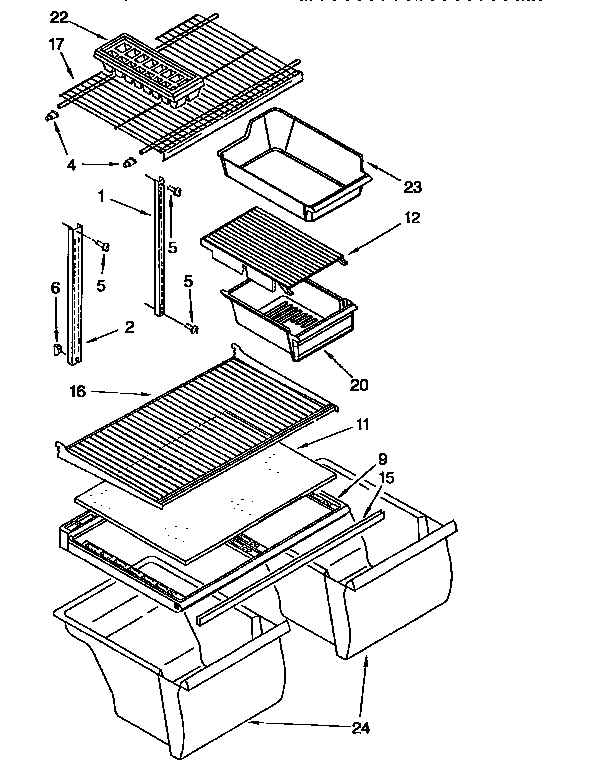 Kenmore 1069650323 shelf diagram