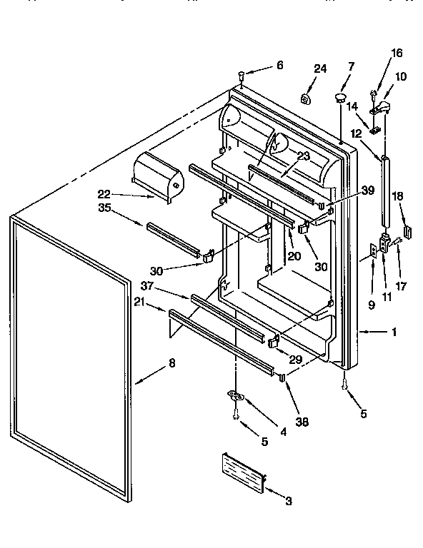 Kenmore 1069650323 refrigerator door diagram