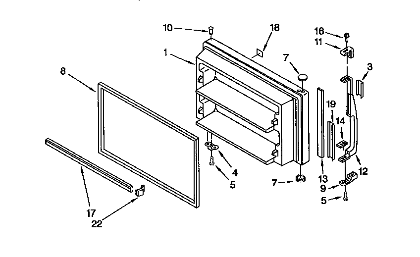 Kenmore 1069751784 freezer door diagram