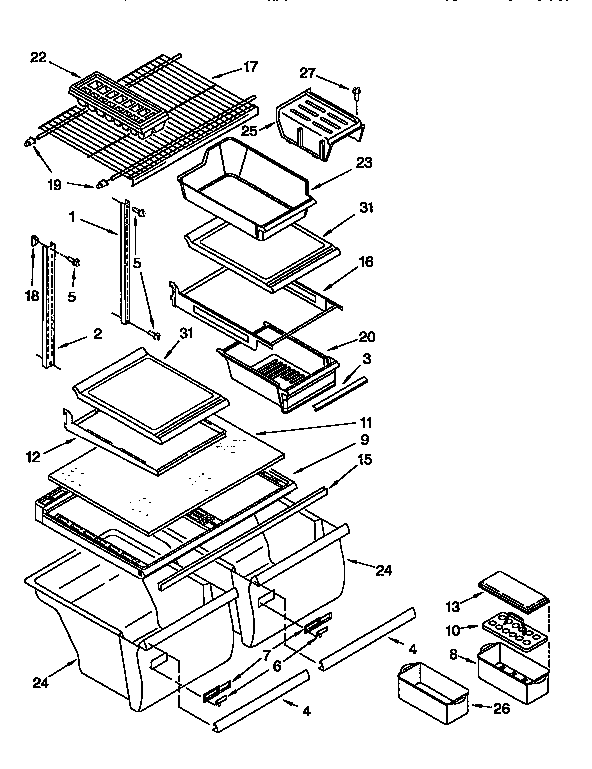 Kenmore 1069751784 shelf diagram