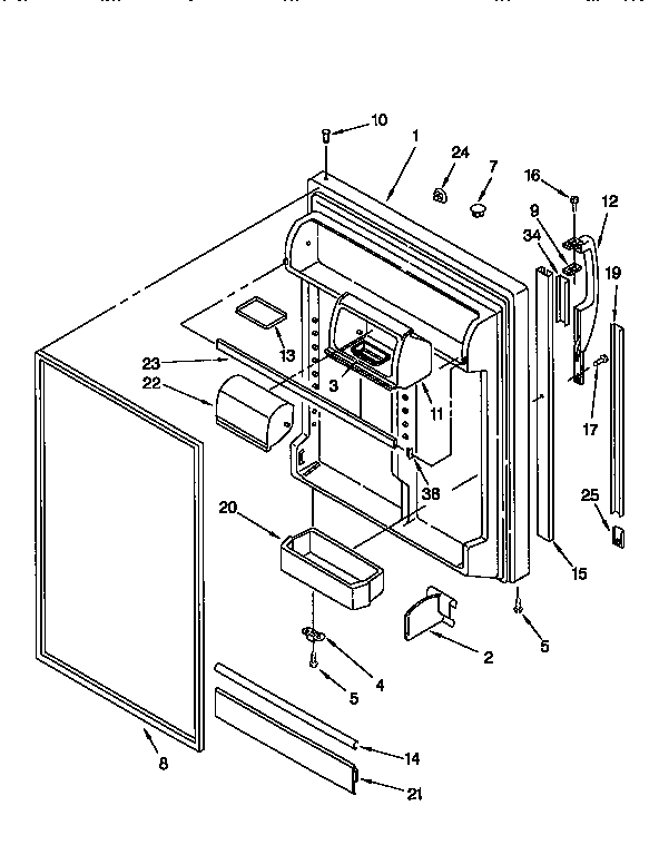Kenmore 1069751784 refrigerator door diagram