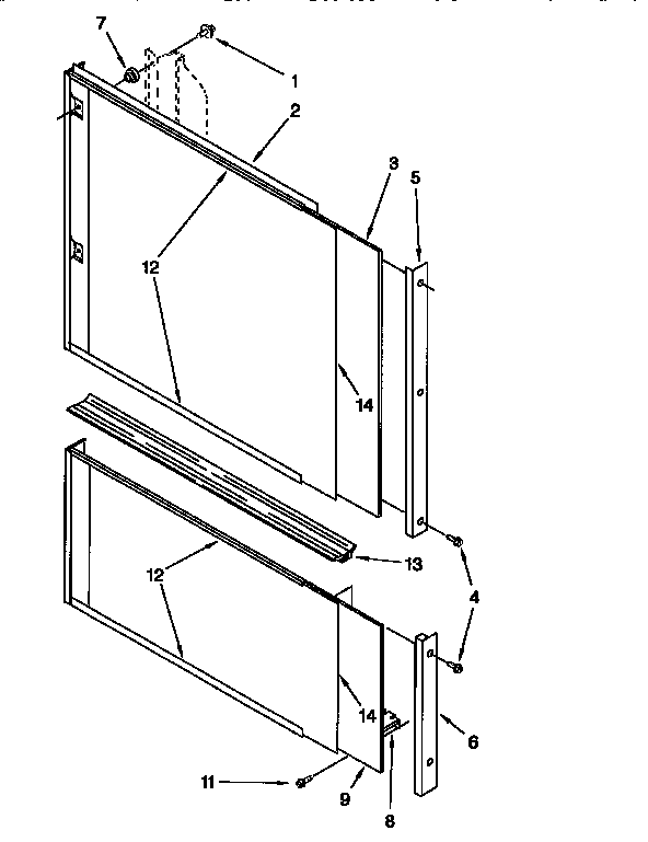 KitchenAid KUDP230BWH0 door and panel diagram