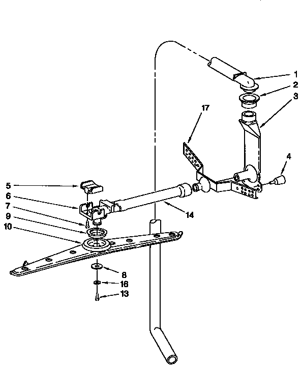 KitchenAid KUDP230BWH0 upper wash and rinse diagram