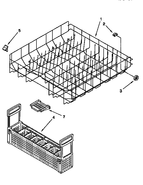 KitchenAid KUDP230BWH0 lower rack diagram