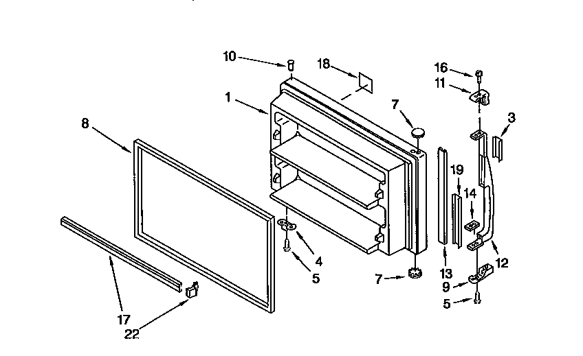 Kenmore 1069650614 freezer door diagram