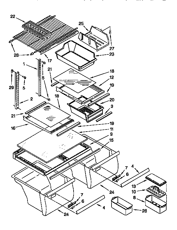 Kenmore 1069650614 shelf diagram