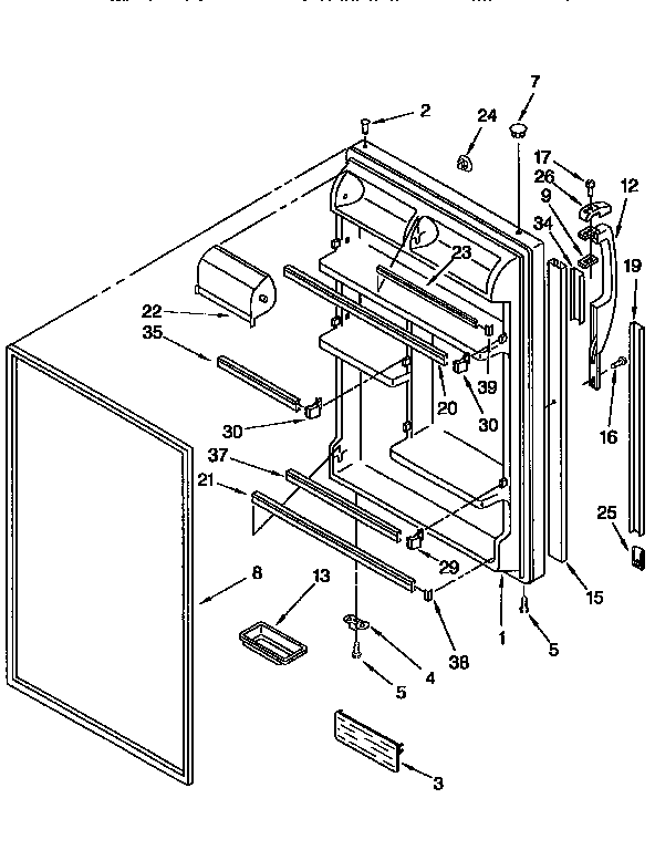 Kenmore 1069650614 refrigerator door diagram
