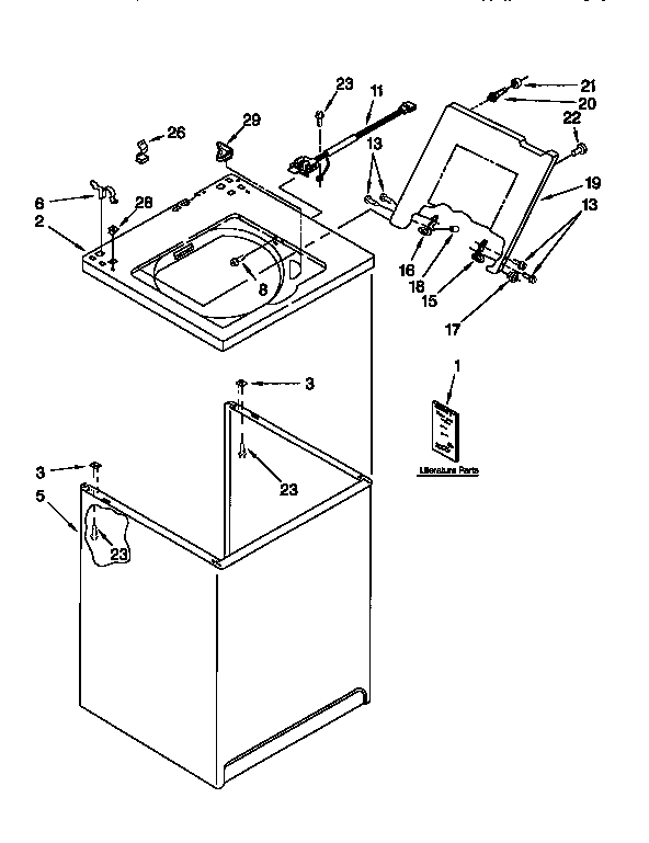 Kenmore 11026814690 top and cabinet diagram