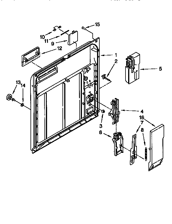 Whirlpool DU900PCDB3 inner door diagram