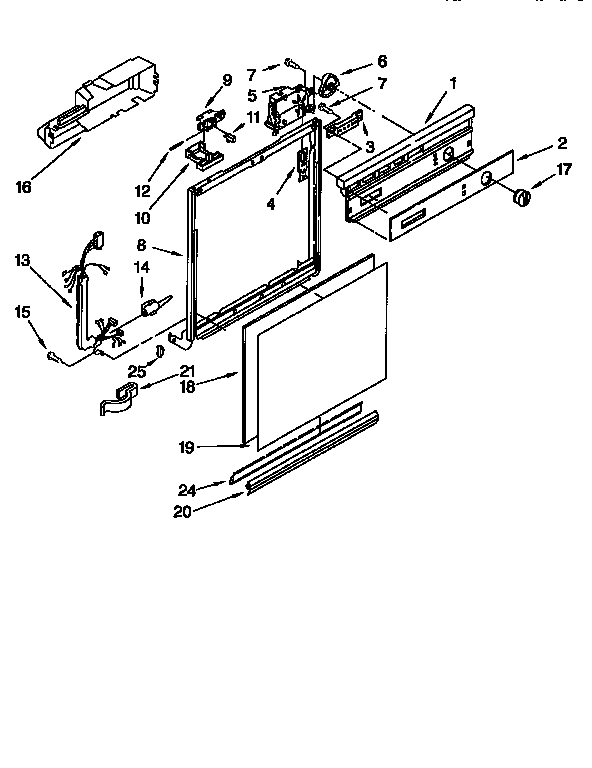 Whirlpool DU900PCDQ4 frame and console diagram