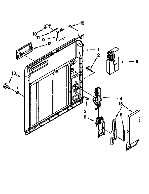 Whirlpool DU900PCDQ4 inner door diagram