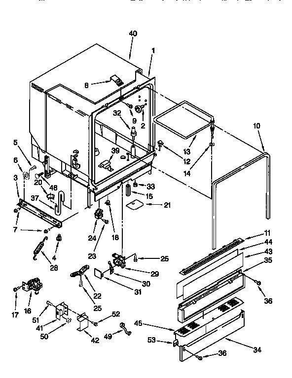 Whirlpool DU900PCDQ4 tub assembly diagram