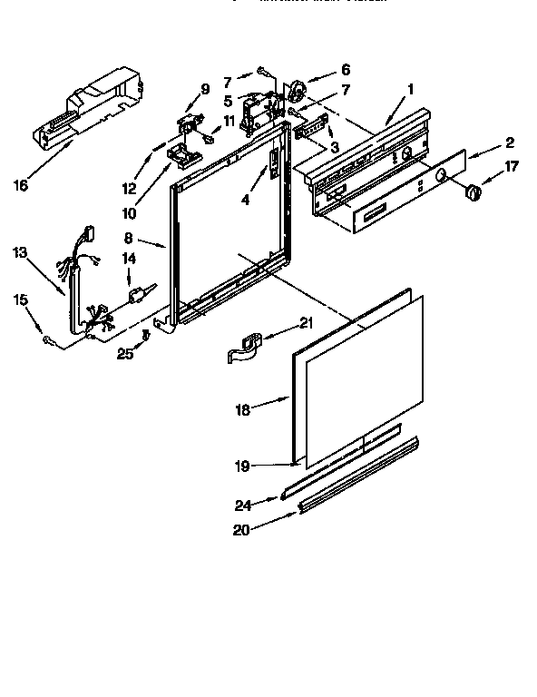 Whirlpool DU900PCDZ2 frame and console diagram