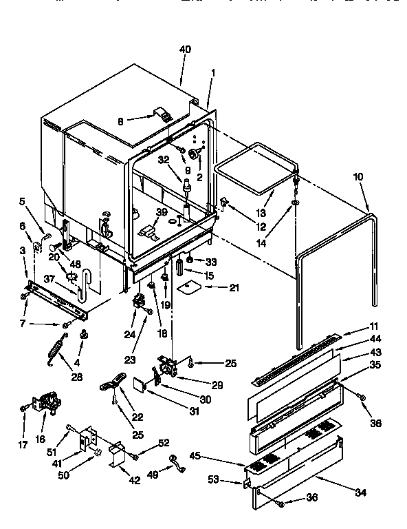 Whirlpool DU900PCDZ2 tub assembly diagram