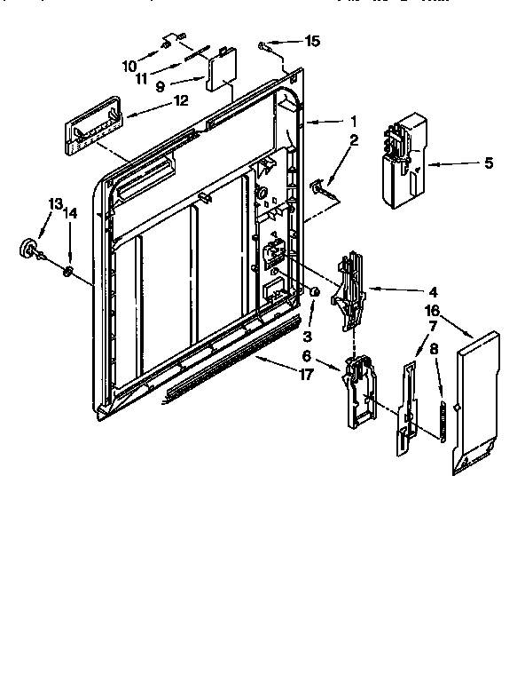 Whirlpool DU840CWDB3 inner door diagram