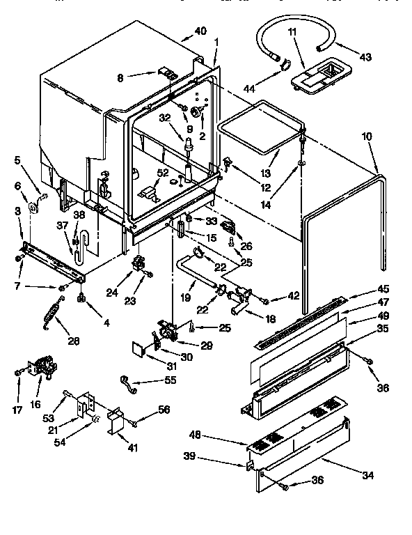 Whirlpool DU840CWDB3 tub assembly diagram