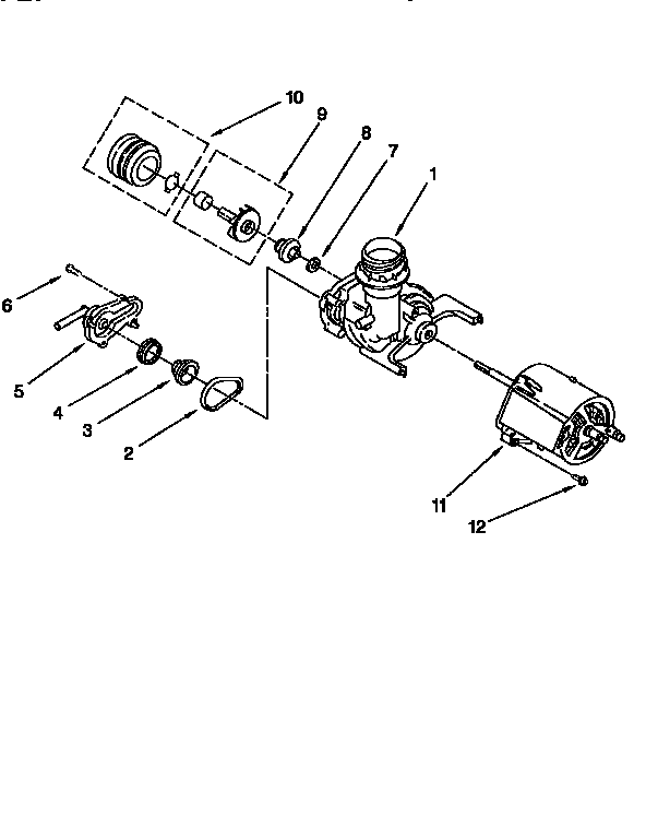 Whirlpool DU840CWDB3 pump and motor diagram