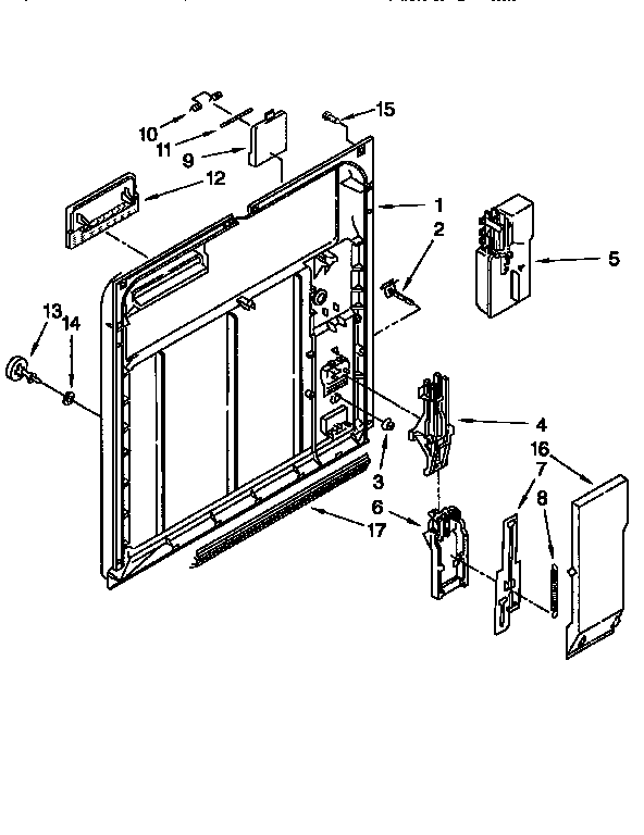 Whirlpool DU810CWDQ4 inner door diagram