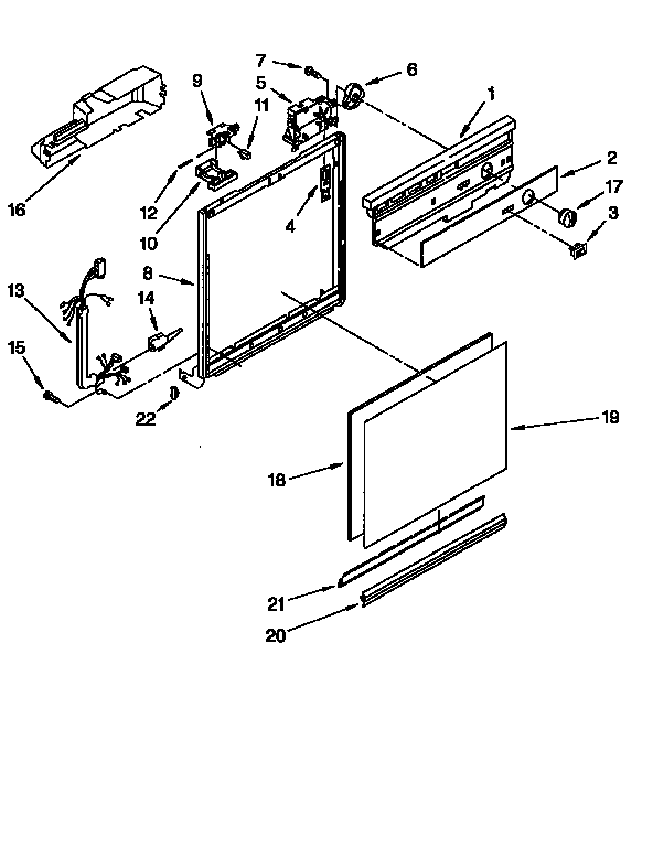 Whirlpool DU810CWDQ3 frame and console diagram