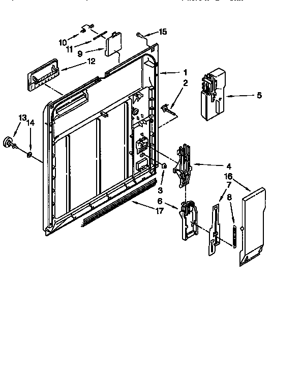 Whirlpool DU810CWDQ3 inner door diagram