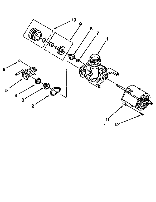 Whirlpool DU810CWDQ3 pump and motor diagram