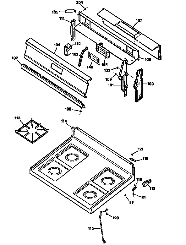 Kenmore 36271668691 cooktop diagram