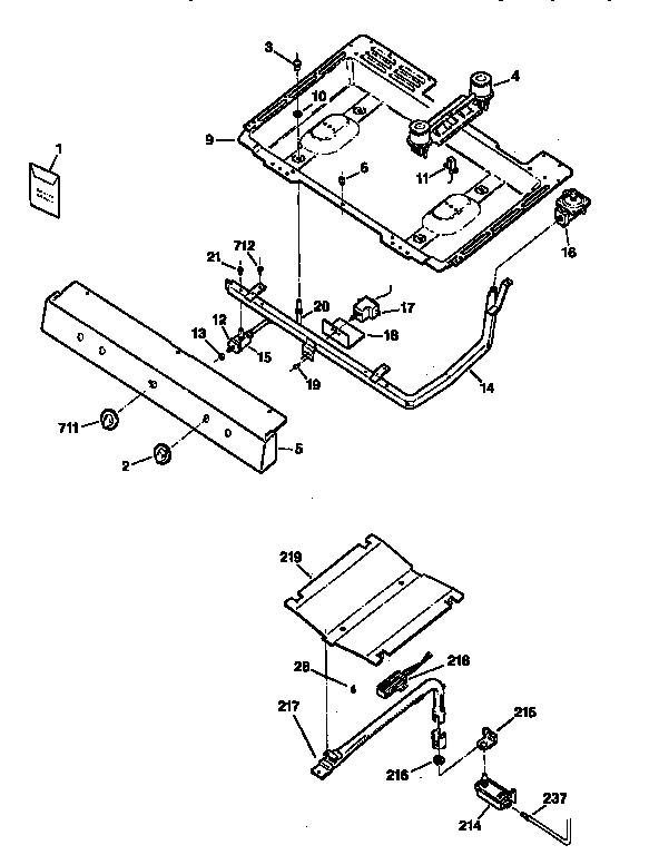 Kenmore 36271161691 gas and burner diagram