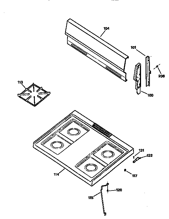 Kenmore 36271161691 cooktop diagram