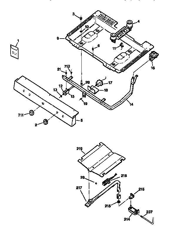 Kenmore 36261111699 gas and burner diagram