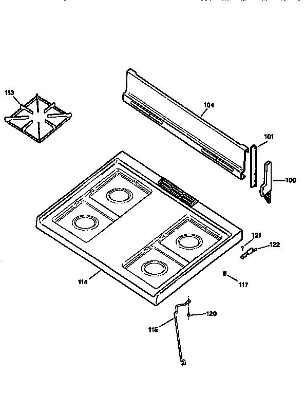 Kenmore 36261111699 cooktop diagram