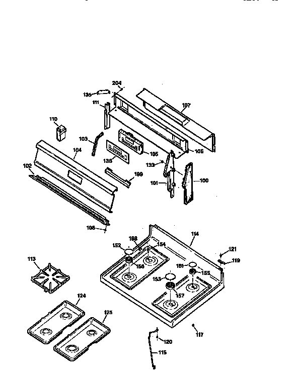 Kenmore 36275879690 cooktop diagram