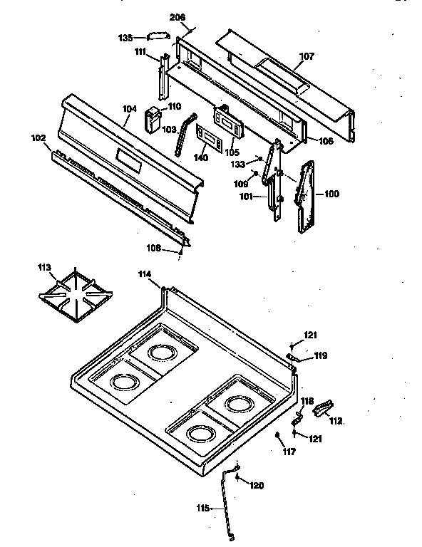 Kenmore 36272758694 cooktop diagram