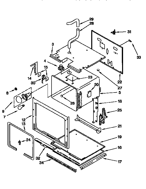 KitchenAid KEBI241BBL3 lower oven diagram