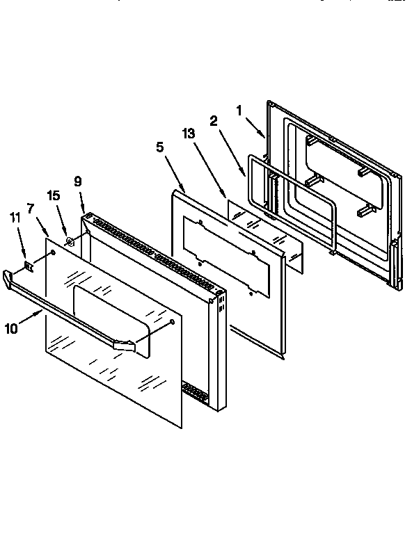 KitchenAid KEBI241BBL3 lower oven door diagram