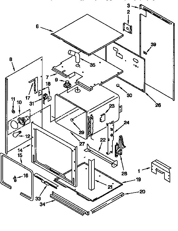 KitchenAid KEBI271BBL3 upper oven diagram