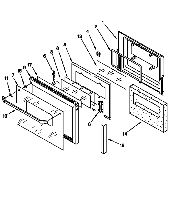 KitchenAid KEBI271BBL3 upper oven door diagram