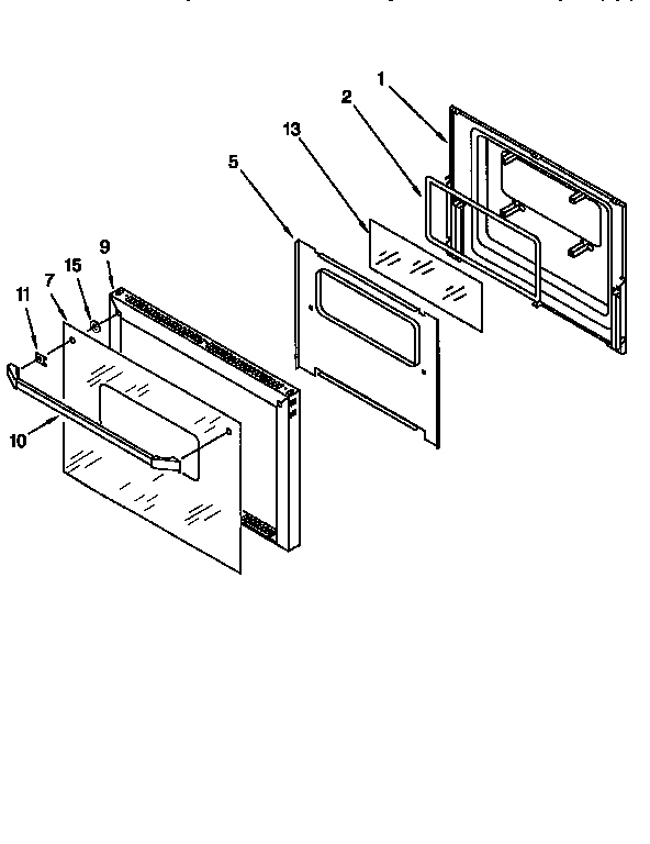 KitchenAid KEBI271BBL3 lower oven door diagram