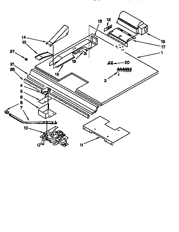 KitchenAid KEBI271BBL3 latch and vent diagram