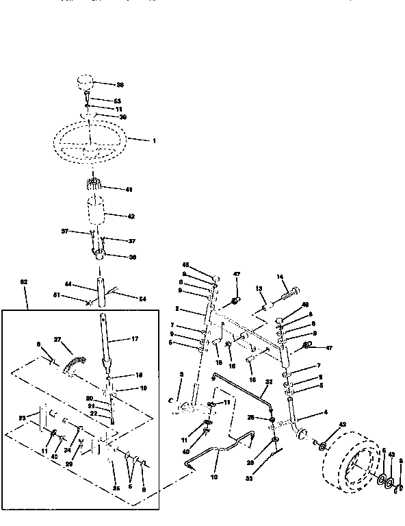 Craftsman 917259380 steering assembly diagram