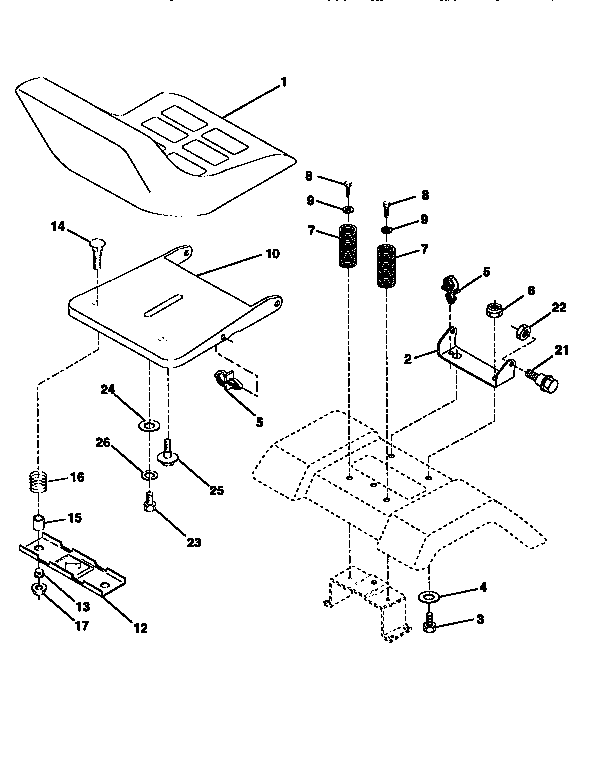 Craftsman 917259380 seat assembly diagram