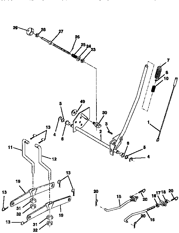 Craftsman 917259380 mower lift diagram