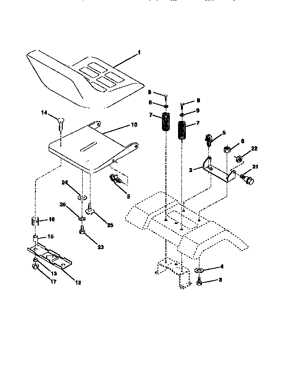 Craftsman 917259370 seat assembly diagram