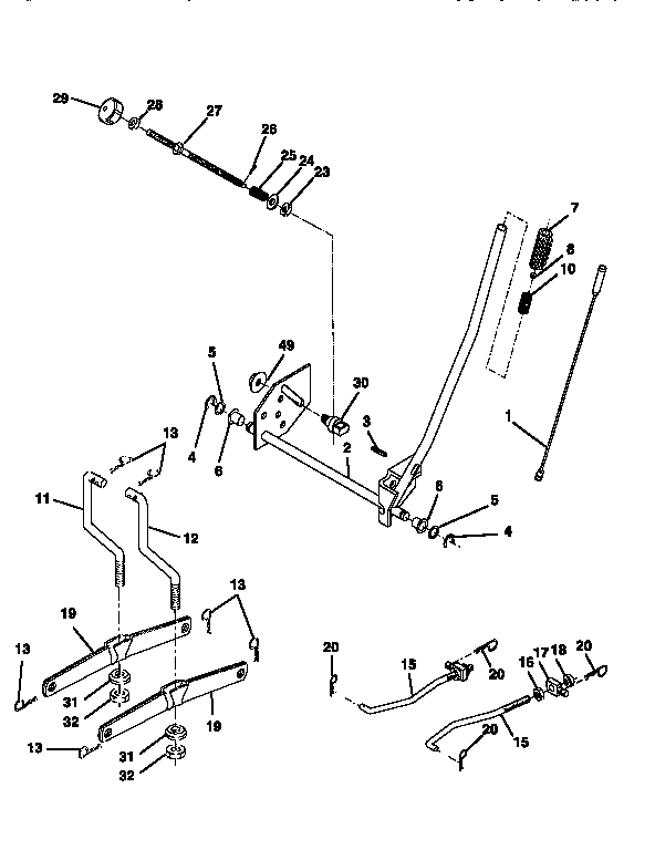 Craftsman 917259370 mower lift diagram