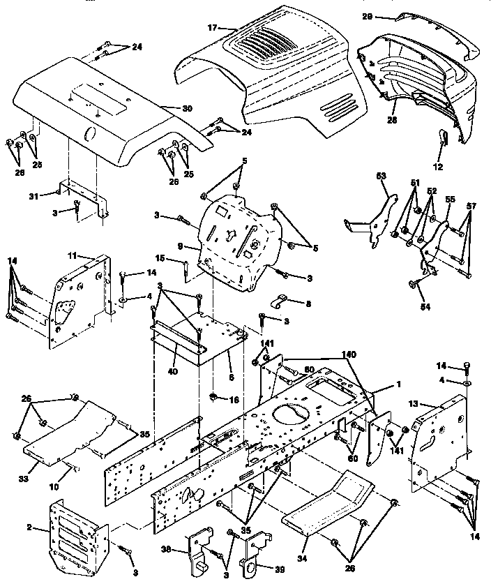 Craftsman 917259340 chassis and enclosures diagram