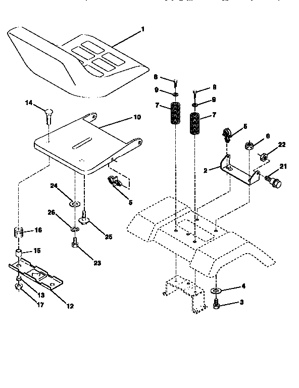 Craftsman 917259340 seat assembly diagram