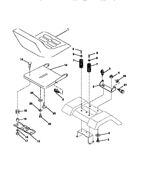Craftsman 917259330 seat assembly diagram