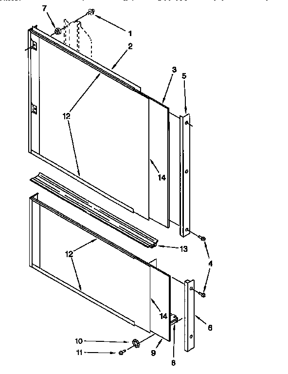 KitchenAid KUDI230BWH0 door and panel diagram